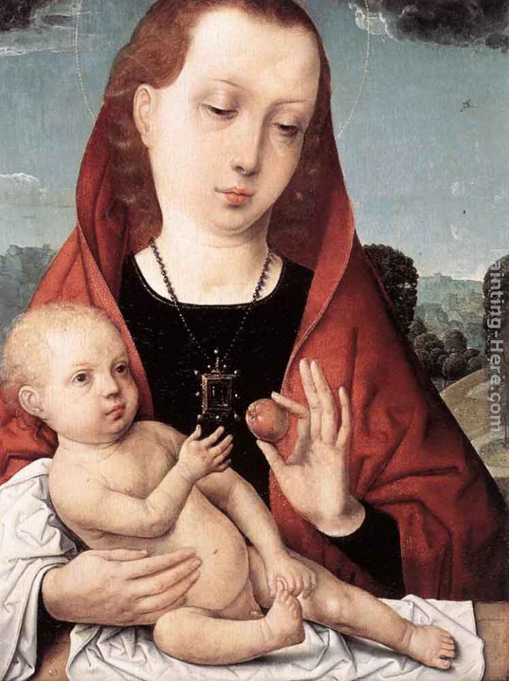Virgin and Child before a Landscape painting - Juan De Flandes Virgin and Child before a Landscape art painting
